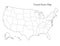 Black and White United States Map with state borders, USA Map
