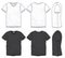 Black White V-Neck T-Shirt Design Template