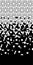 Black and white vector arabesque pattern. Geometric halftone pattern with arabesque disintegration