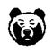 Black and white vector drawing of a bear. Pixel art.
