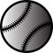 Black and white vector of flat tennis/baseball ball icon