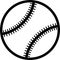 Black and white vector of flat tennis/baseball ball icon