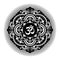 Black and white vector henna tatoo mandala. OM decorative symbol