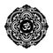 Black and white vector henna tatoo mandala. OM decorative symbol