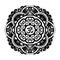 Black and white vector henna tatoo mandala. OM decorative symbol