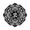 Black and white vector henna tatoo mandala. OM decorative symbol