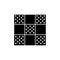 Black & white vector illustration of 9 patch quilt pattern. Flat