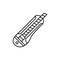 Black & white vector illustration of box cutter. Line icon of ut