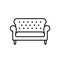 Black & white vector illustration of bridgewater sofa. Line icon
