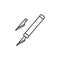 Black & white vector illustration of craft pen knife with blade.