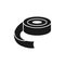 Black & white vector illustration of drafting paper tape in bobbin. Flat icon of instrument to hold blueprint, tracing to drawing