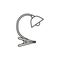 Black & white vector illustration of flexible table lamp with clamp. Line icon of craft reading light fixture. Isolated object