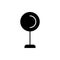 Black & white vector illustration of globe table lamp. Flat icon