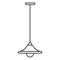 Black & white vector illustration of hanging pendant lamp. Line icon of outdoor & indoor light fixture. Isolated object