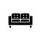 Black & white vector illustration of lawson sofa. Flat icon of s