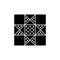 Black & white vector illustration of lone star quilt pattern. Fl