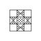 Black & white vector illustration of lone star quilt pattern. Li