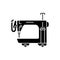 Black & white vector illustration of long arm quilting machine.