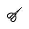 Black & white vector illustration of micro embroidery scissors.