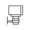 Black & white vector illustration of outdoor light dusk to dawn sensor. Line icon of energy saving wall lamp. Isolated object