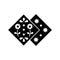 Black & white vector illustration of paper napkins with stars & floral patterns. Flat icon of decoupage materials for diy projects