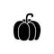 Black & white vector illustration of pumpkin vegetable. Flat icon of fresh organic winter squash veggie. Vegan & vegetarian food.