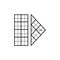 Black & white vector illustration of quilting rulers. Line icon