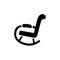 Black & white vector illustration of rocking chair, rocker. Flat