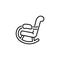 Black & white vector illustration of rocking chair, rocker. Line