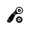 Black & white vector illustration of rotary cutter & blade. Flat