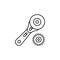 Black & white vector illustration of rotary cutter & round blade
