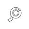 Black & white vector illustration of scotch tape. Line icon of a