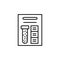 Black & white vector illustration of soil test kit. Line icon of