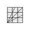 Black & white vector illustration of square quilting ruler. Line