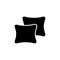 Black & white vector illustration of square throw pillows. Flat