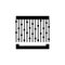 Black & white vector illustration of thread curtain with beads