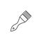 Black & white vector illustration of wide paintbrush. Line icon