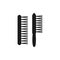 Black & white vector illustration of wooden dusting eraser brush. Flat icon of instrument for architect, drafter, draftsman.