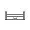 Black & white vector illustration of wooden pull-out sleeper. Li