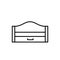 Black & white vector illustration of wooden pull-out sleeper. Mo