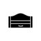 Black & white vector illustration of wooden pull-out sleeper. Mo