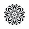 Black And White Vector Ornamental Flower With Olafur Eliasson-inspired Design