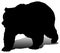 Black and white vector silhouette of a large adult bear.