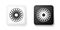 Black and white Ventilator symbol icon isolated on white background. Ventilation sign. Square button. Vector