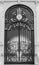Black and white view of steel classic door in Europe style