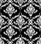 Black and white vintage damask pattern