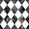 Black and white vintage grunge argyle seamless plaid pattern. Watercolor hand drawn background