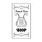 Black and white vintage poster classical music shop with the image of a harp on the white background