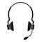 Black and white wireless headset silhouette