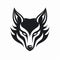 Black And White Wolf Head Design: Streamlined And Stylized Iconography